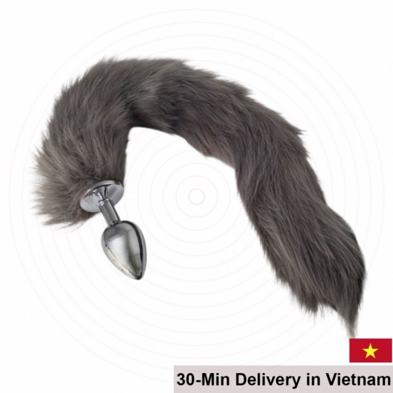 Stainless Steel Fox Tail Anal Plug Novelty Toy 