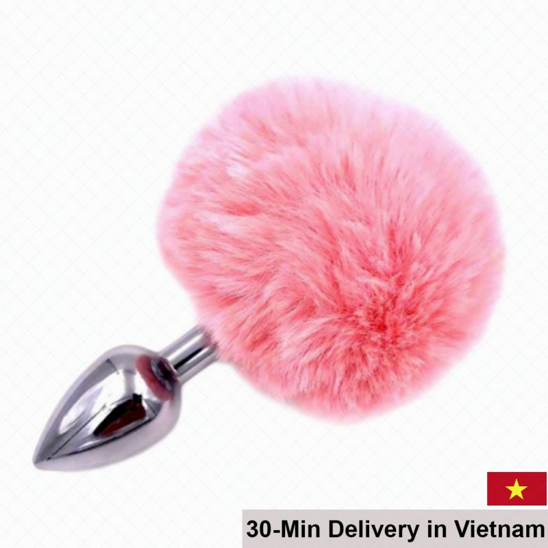 Anal Bunny Tail Plug Prostate Massage Silicone Toy 