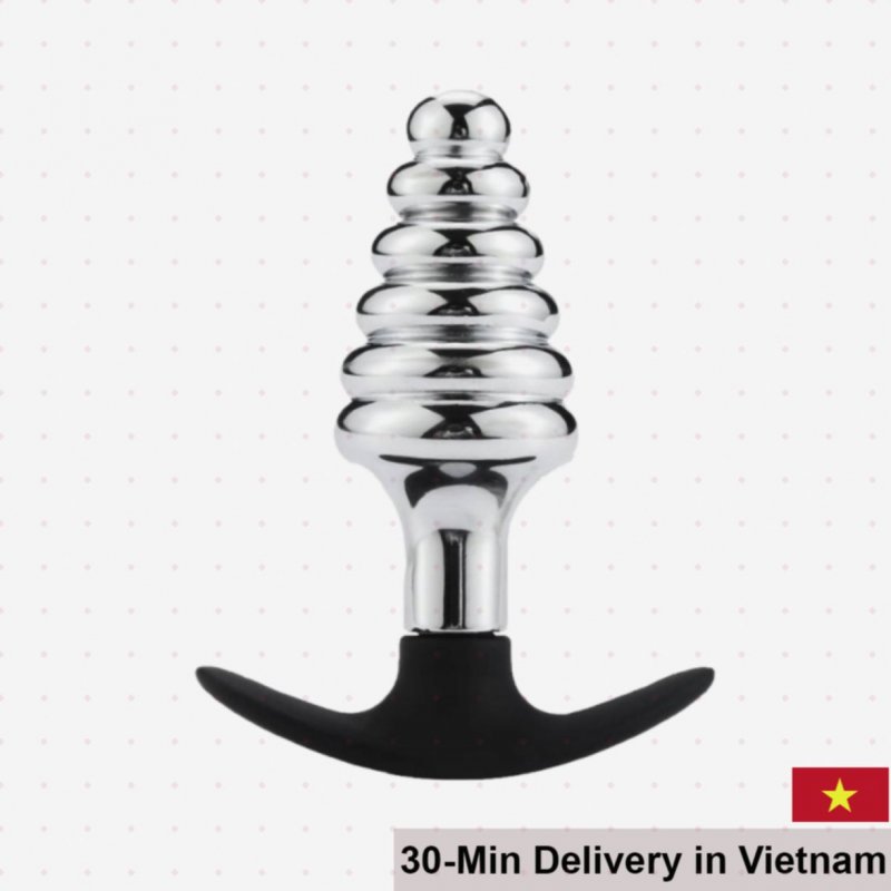Premium Stainless Steel Spiral Anal Plug 6-Notch for Safe Pleasure 