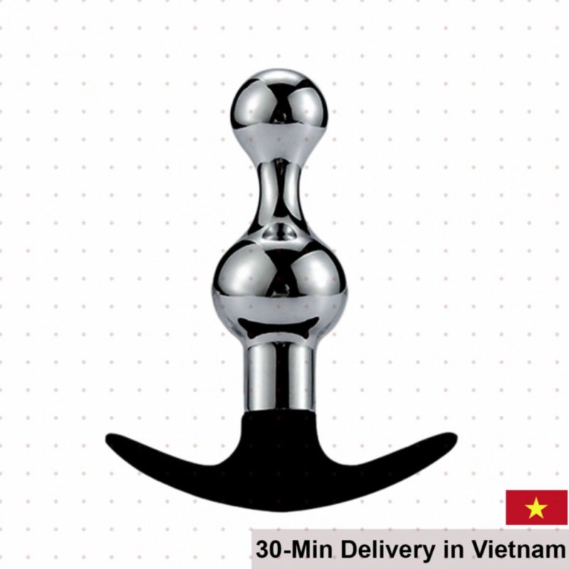 Anal Plug 2-Level Inox With Silicone Base Remote Control Vibrator 