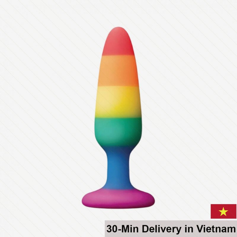 Rainbow Silicone Anal Plug Flexible Rainbow Colors 