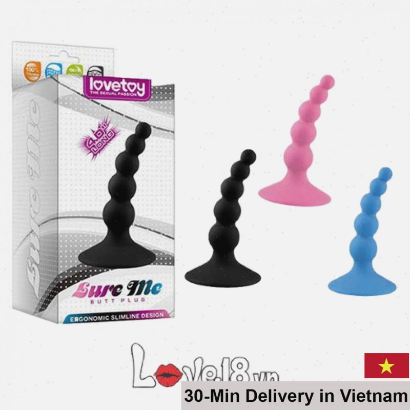 Lovetoy Lure Me Anal Twist Beads Suction Base Silicone Toy 