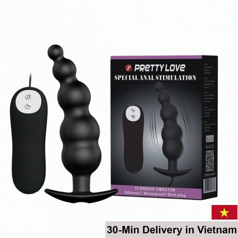 Pretty Love 12 Mode Anal Beads Vibrator Silicone ABS 