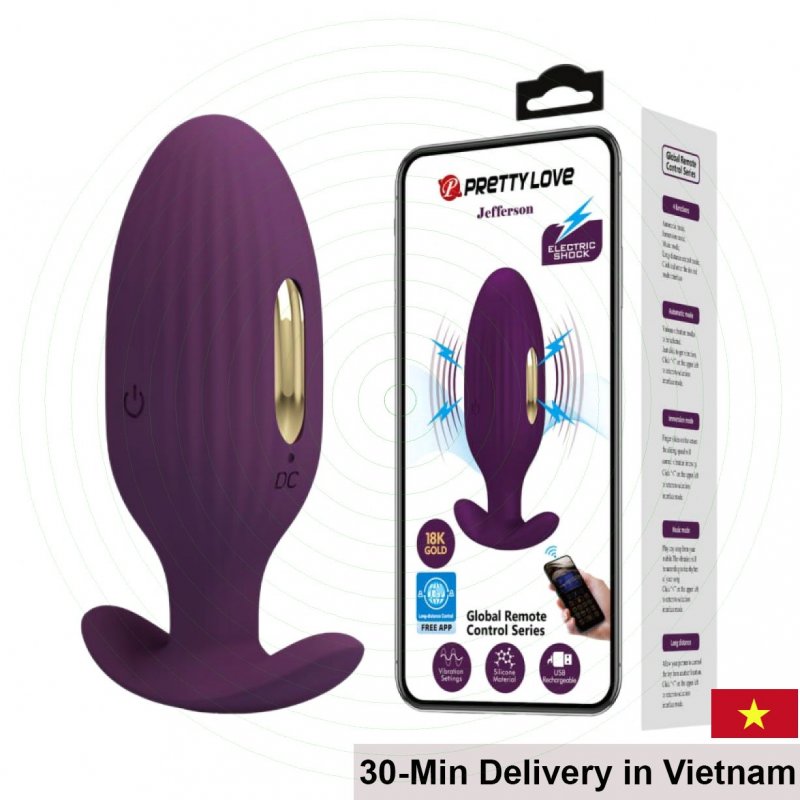 Pretty Love Jefferson Electric Anal Vibrator App Controlled Waterproof 