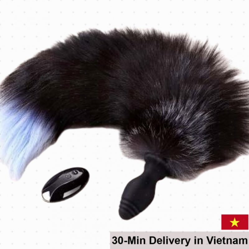 Fox Tail Butt Plug with Remote Vibration Silicone 