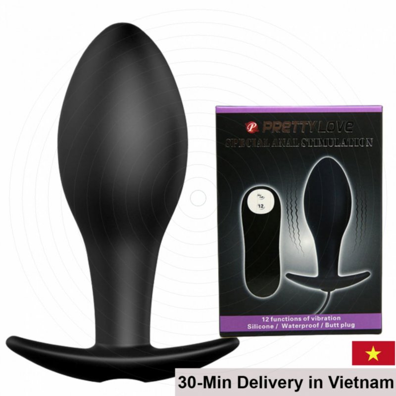 Pretty Love 12-Speed Black Silicone Anal & Vaginal Vibrator 