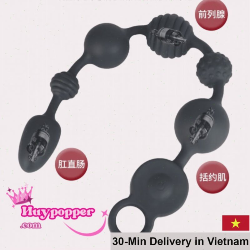 Powerful 3-Motor Anal Beads Strong Vibrating Stimulation 