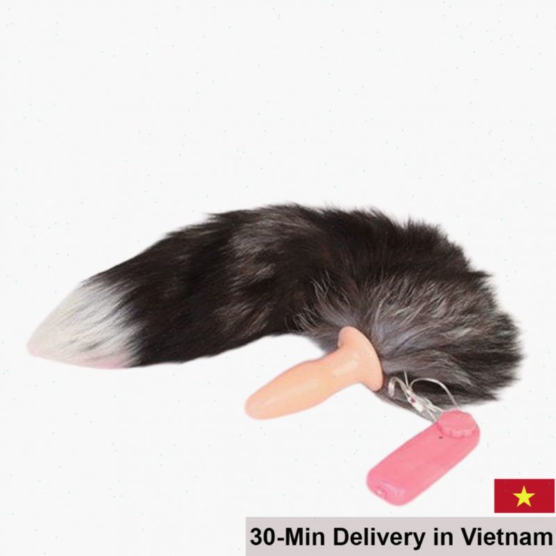 Soft Silicone Vibrating Fox Tail Plug Anal 