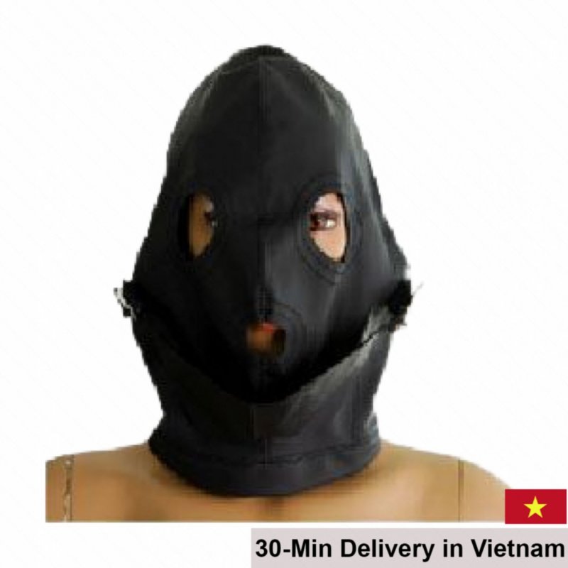 Full Head Leather Mask BDSM Fetish Adjustable Size Comfortable 