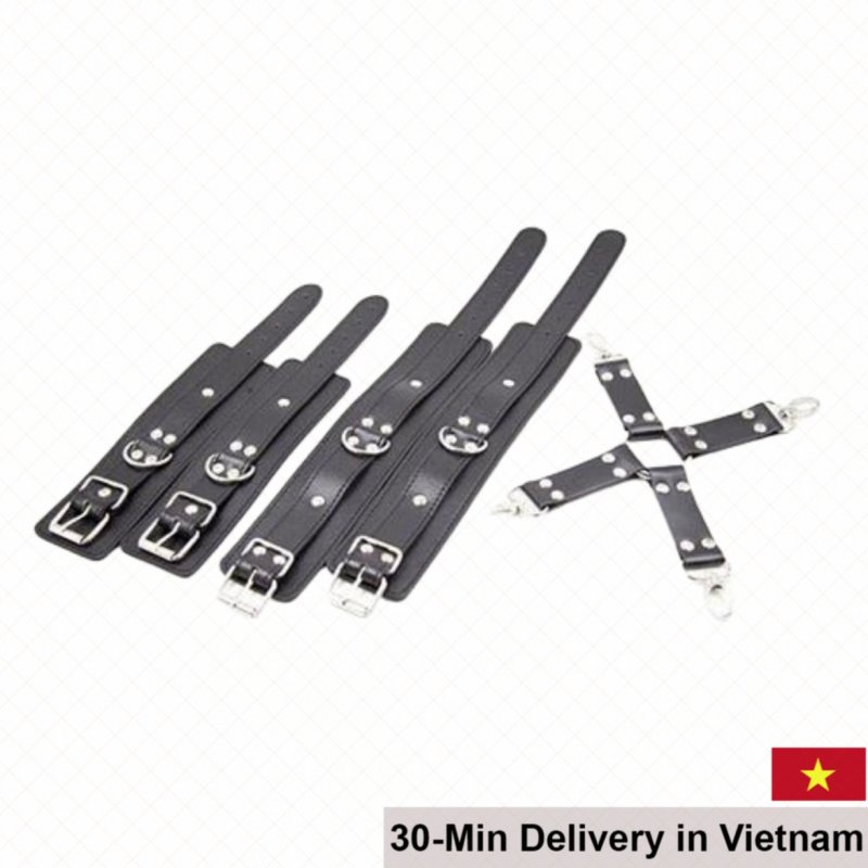 BDSM 10-Piece Bondage Kit Blindfold Cuffs Whip Restraints 