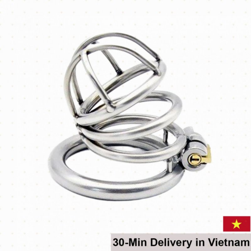 304 Stainless Steel Short Cock Cage BDSM Locking Device 