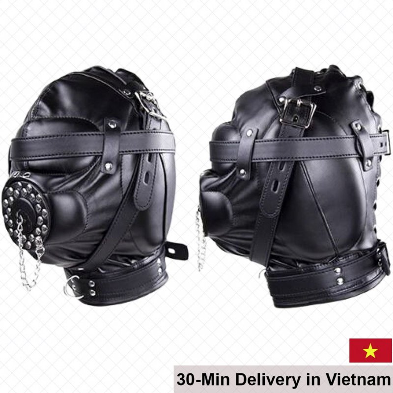 Full Head BDSM Leather Hood for Intense Sensory Play 