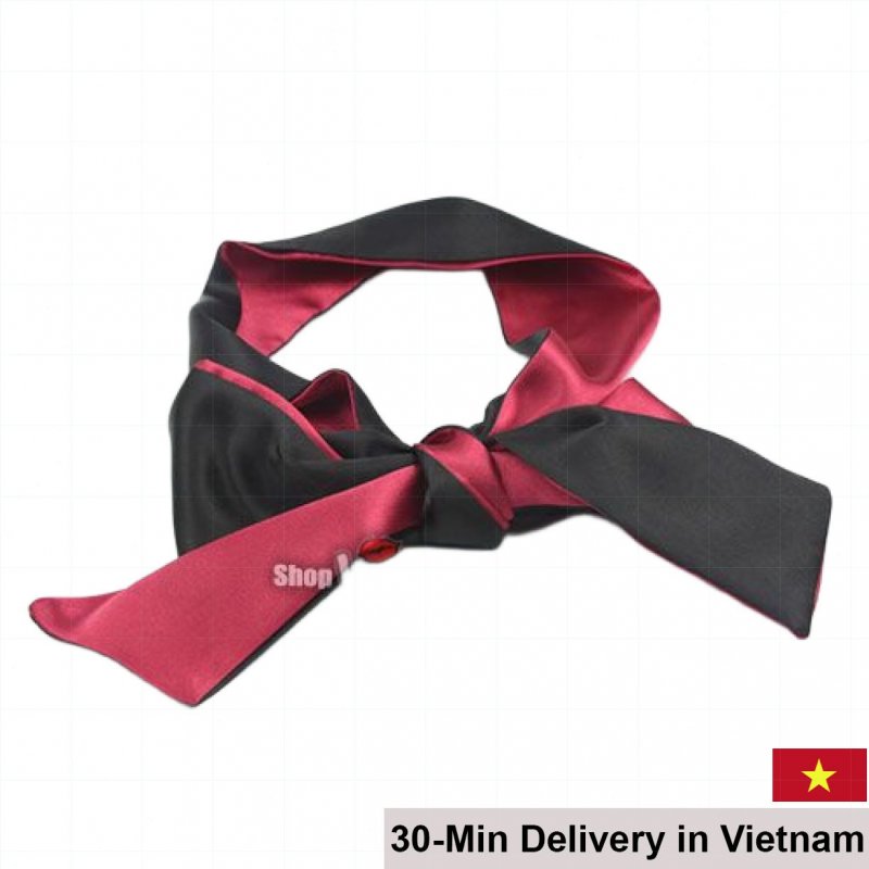 Silky Satin Blindfold Soft BDSM Eye Mask Black Red 