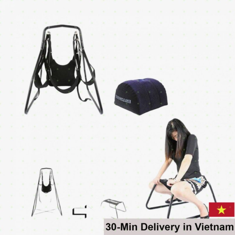 Acacia 3-in-1 Love Swing Chair Black Metal Silicone for Women 