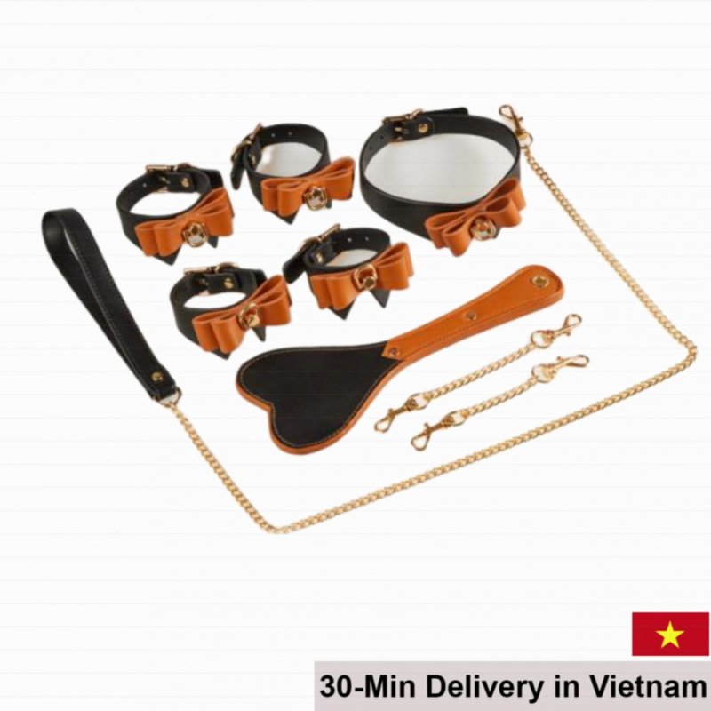 Runyu BDSM 8-piece leather bondage set soft durable restraint kit 