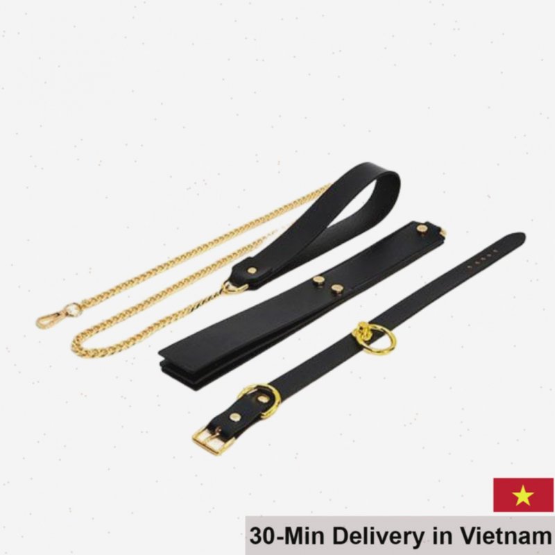 Premium Leather BDSM Set Couples Restraint Kit with Metal Locks 