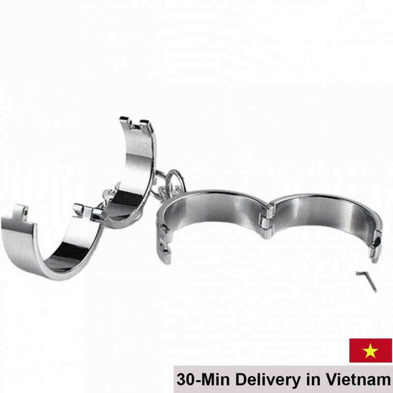 Heavy Duty Stainless Steel BDSM Metal Leg Cuffs Durable Restraints 