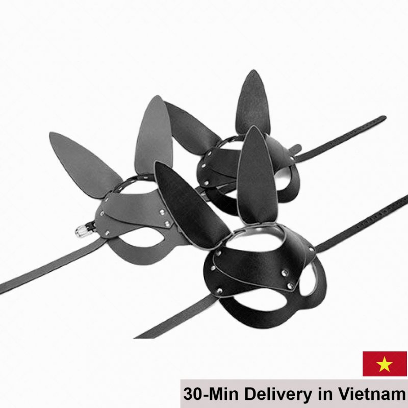 BDSM Leather Bunny Mask Bold Fetish Party Accessory 