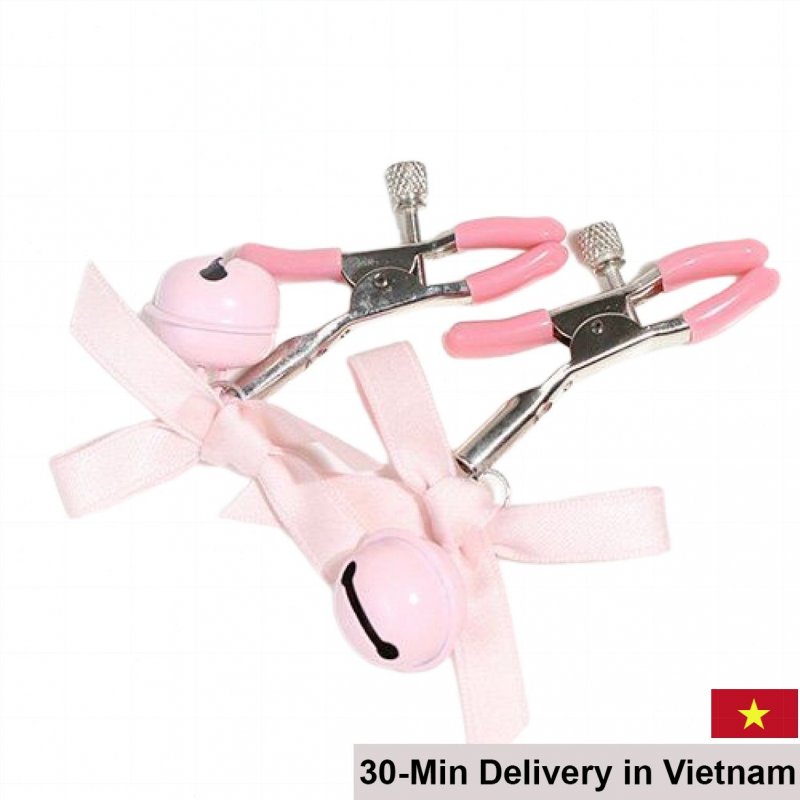 Cute Bell Nipple Clips Set Sensual Stimulating Adjustable BDSM Toy 