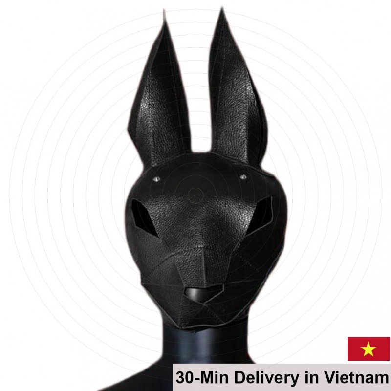 Black Rabbit BDSM Mask Cool Fetish Latex Headgear 