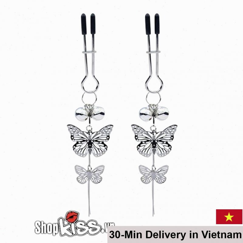 Butterfly Nipple Clamps Sexy Breast Enhancer BDSM Gear 