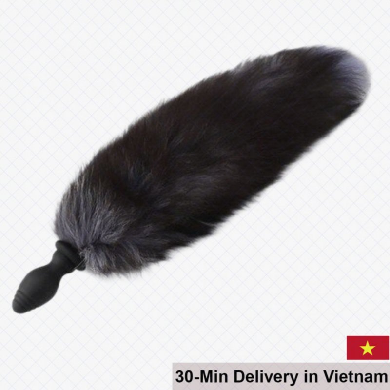 Silicone Fox Tail Anal Vibrating Stimulator Cosplay 