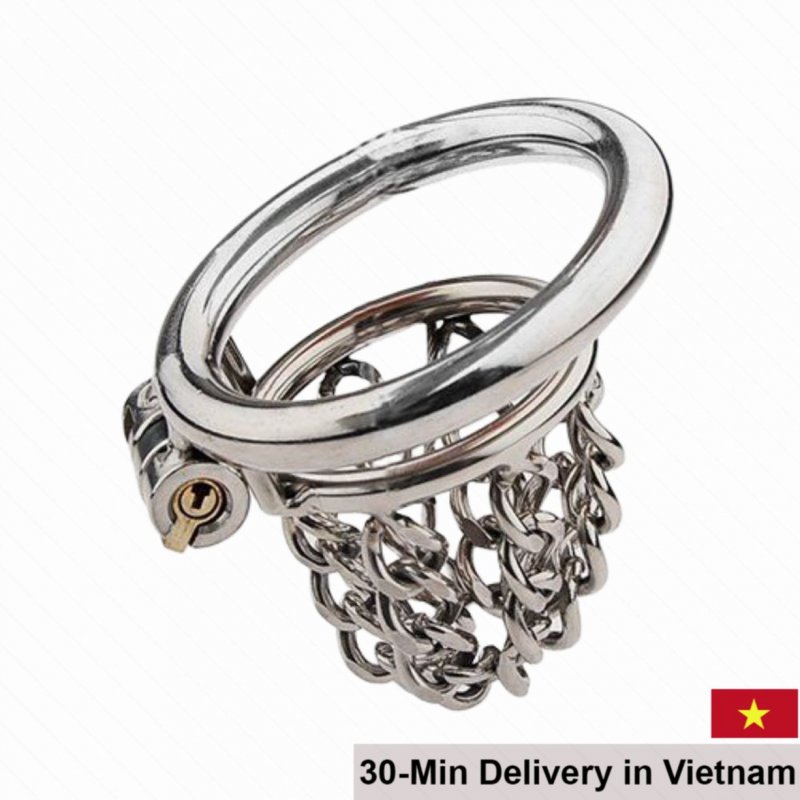 Stainless Steel BDSM Chain Cock Lock Device 