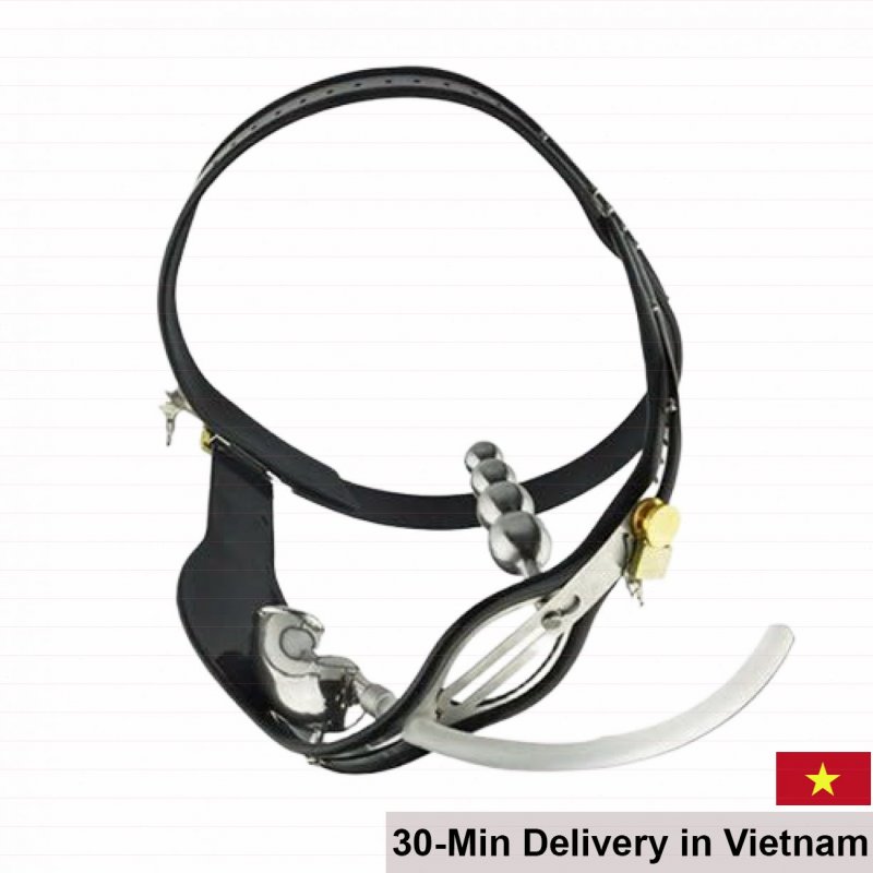 T Stainless Steel Male Chastity Lock With Anal Plug For BDSM Couple Play 