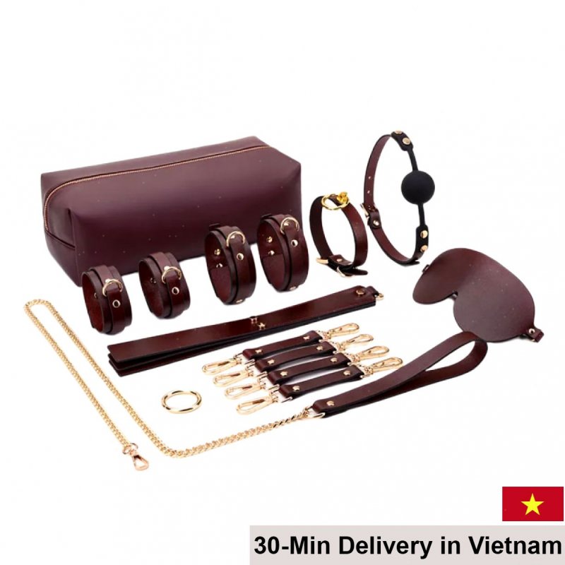 BDSM Bondage Kit Brown Sensual Pleasure Set 