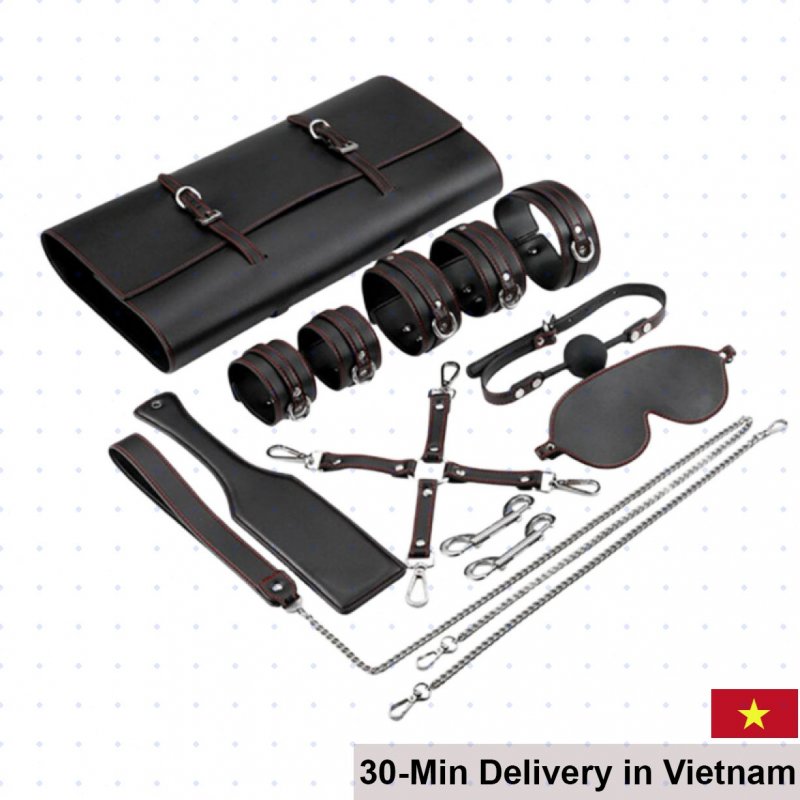 Black BDSM 01 Bondage Kit Sensual Pleasure Tools Set 