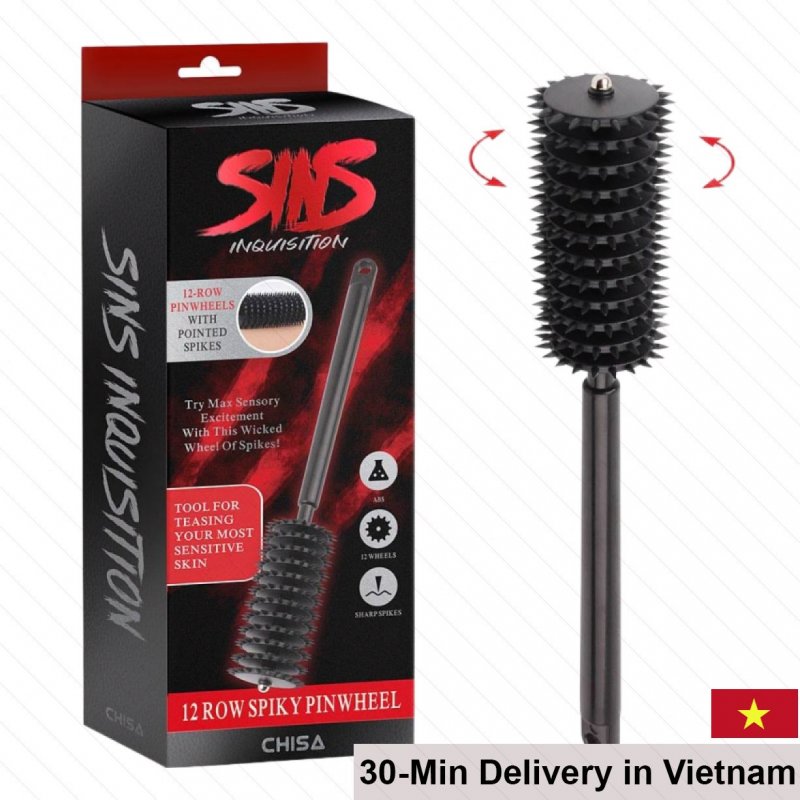 Chisa BDSM 12 Row Spiky Pinwheel Massage Roller 