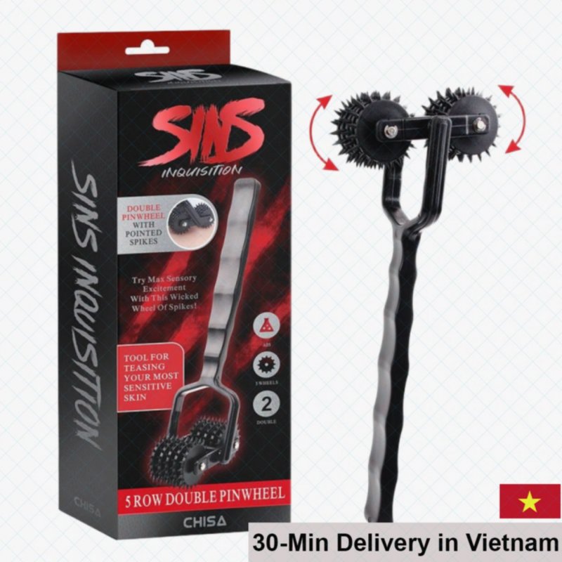 Chisa BDSM 5 Row Double Pinwheel Safe Plastic Nipple Roller 