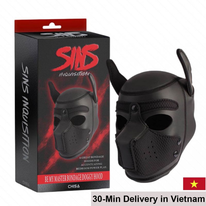 Chisa Sins BDSM Dog Hood Master Bondage PU Mask Fetish Gear 