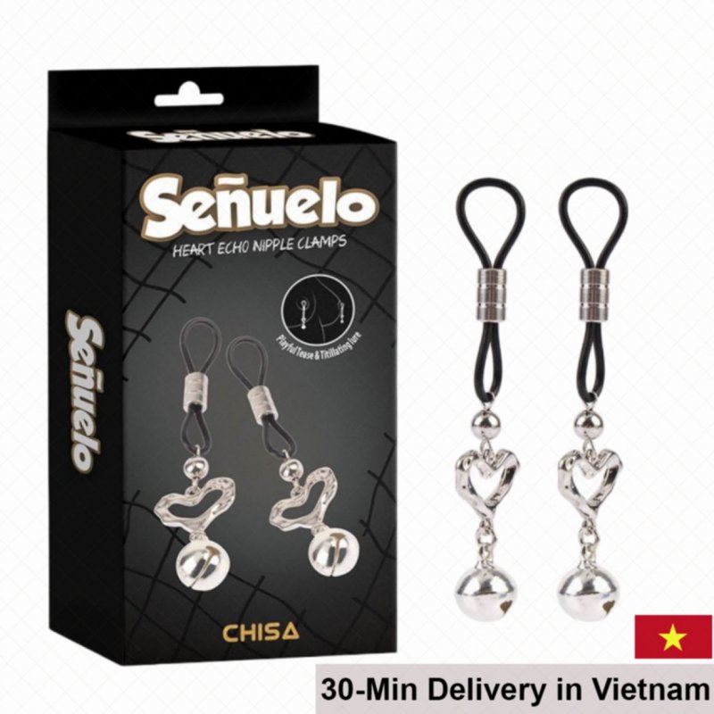 Chisa Heart Echo Nipple Clamps BDSM Intense Stim 