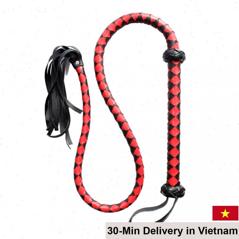 Red Black Queen BDSM Whip – Durable Soft Leather Restraint 